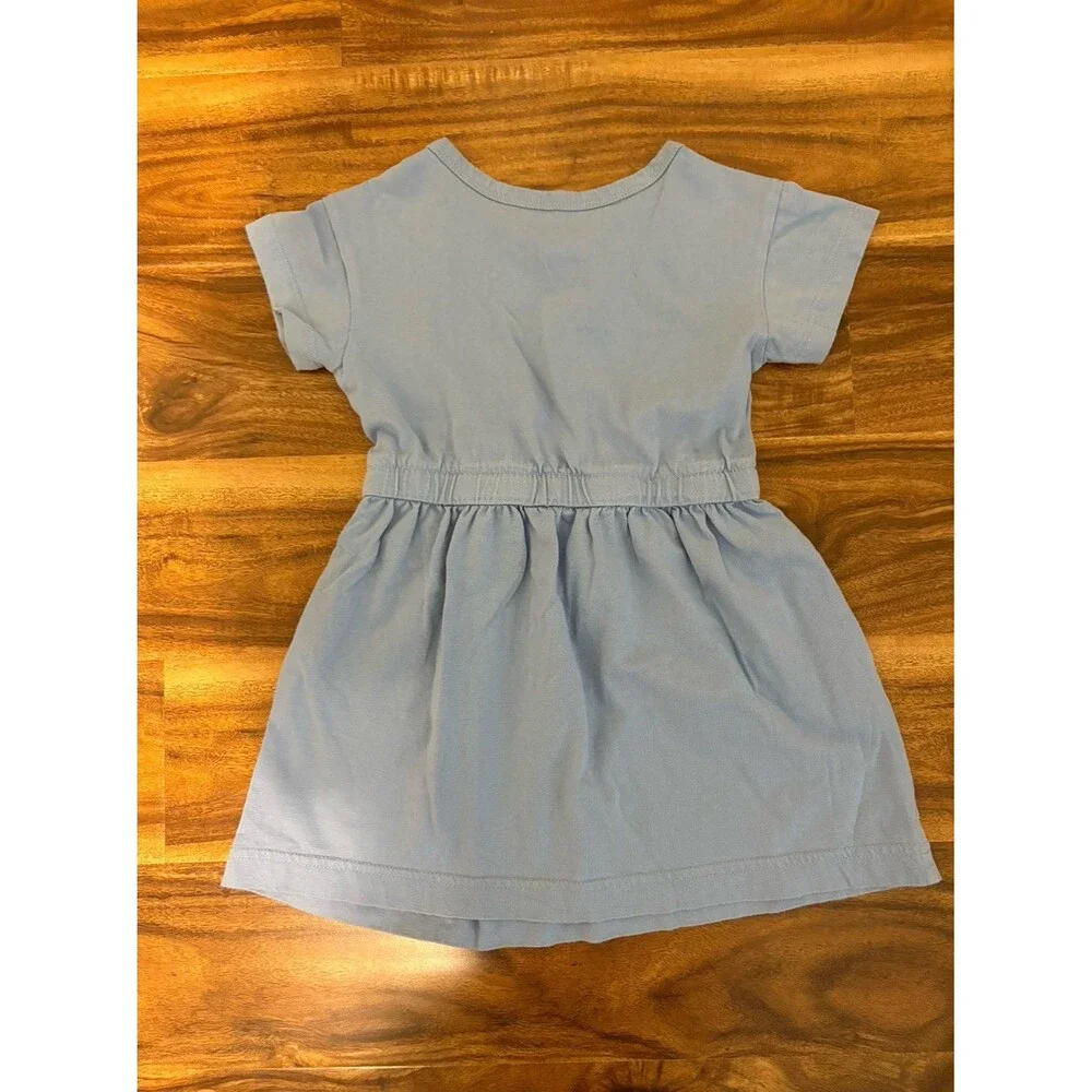 Primary Drawstring Waist Dress, Vintage Blue, Size 3T